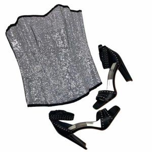 Corset Story Silver Glitter Steel Boned Corset